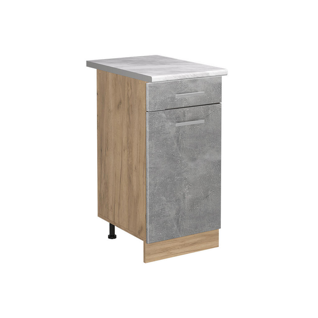 Vicco SPODNÍ SKŘÍŇKA KUCHYŇSKÉ LINKY R-Line, Beton/Zlatý mocný dub, 40 cm pracovná doska Mramor