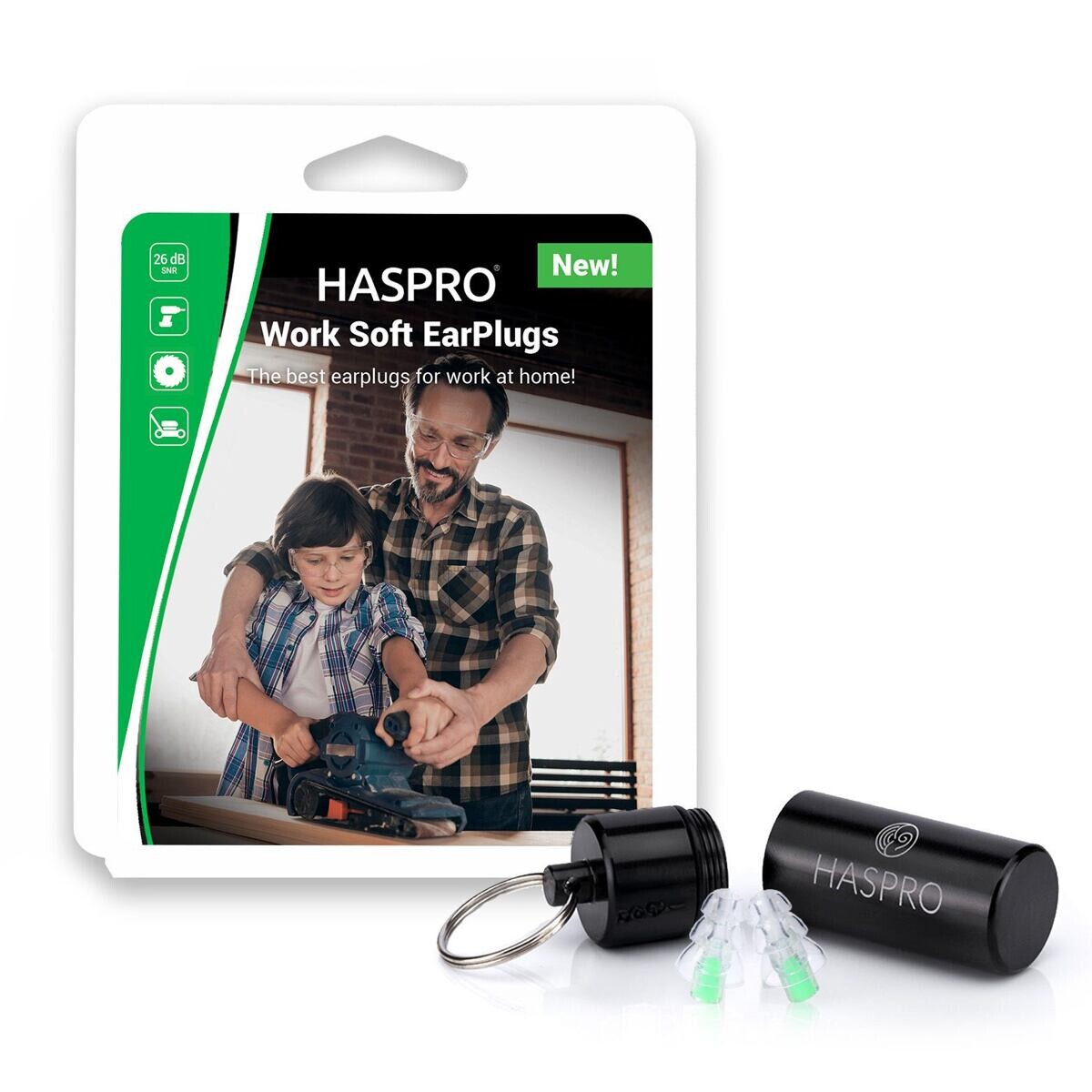 Haspro Work - Home špunty do uší proti hluku při práci, 1 pár / 2ks