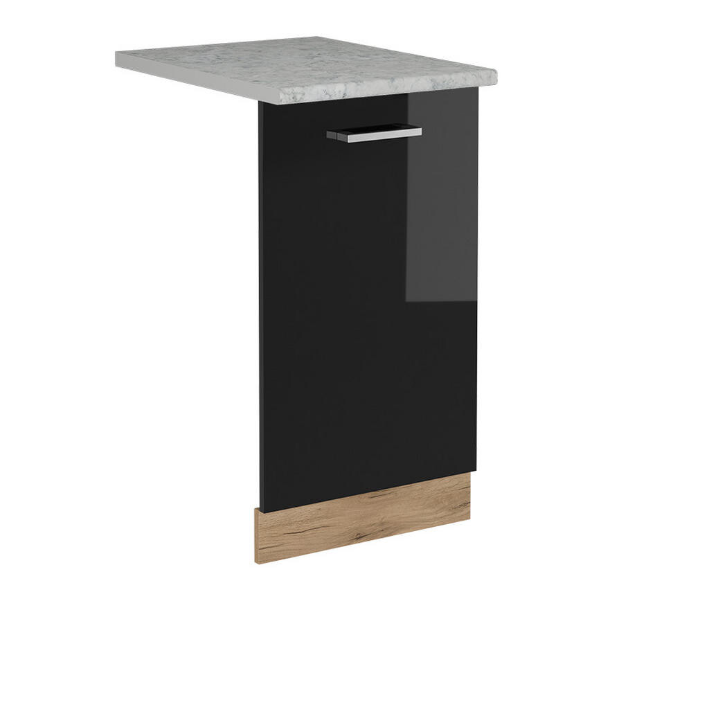 Vicco ČELNÍ PANEL MYČKY R-Line Černý vysoký lesk 45 cm s pracovní deskou