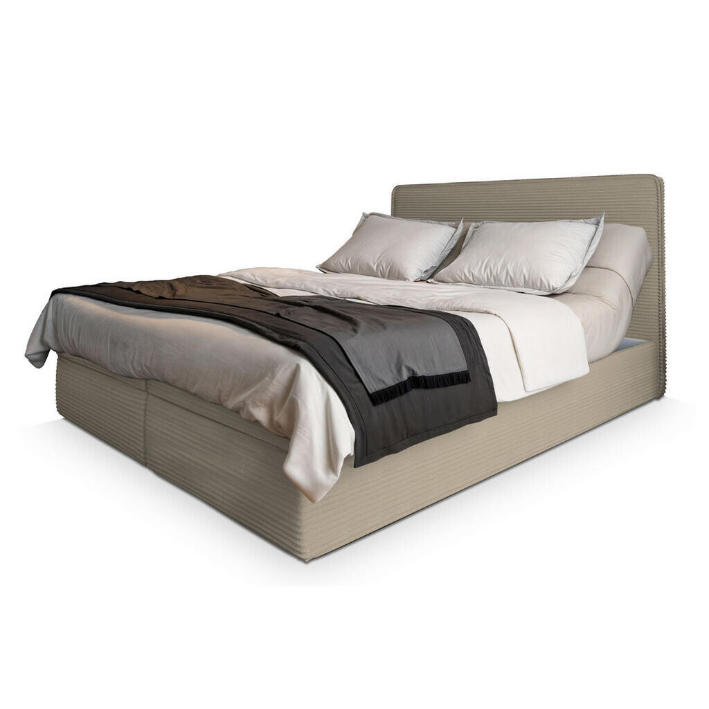 MASSENO AMERICKÁ POSTEL ASTOR 160x200 cm, s matrací a úložným prostorem, béžová