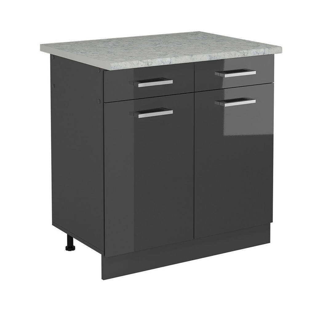 Vicco SPODNÍ SKŘÍŇKA KUCHYŇSKÉ LINKY R-Line Antracitový vysoký lesk 80 cm PD Mramor