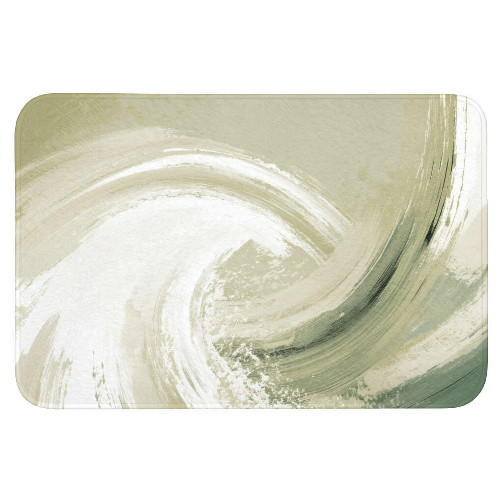 OnlyWow KOUPELNOVÁ PŘEDLOŽKA Abstraktní - Tahy štětcem - Vlny - Zelená 90x60 cm