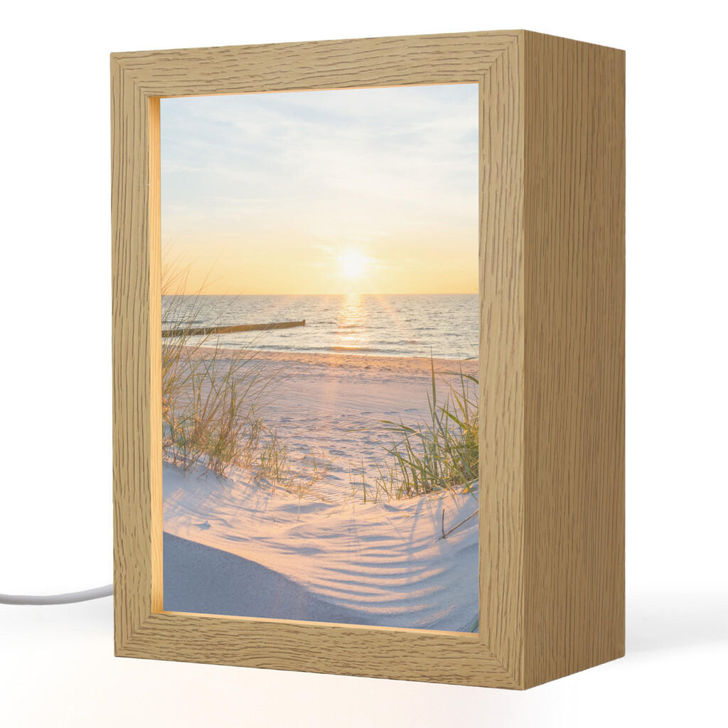 OnlyWow STOLNÍ LAMPA Pláž - Slunce - Duna - Tráva - Písek - Horizont 15x20 cm