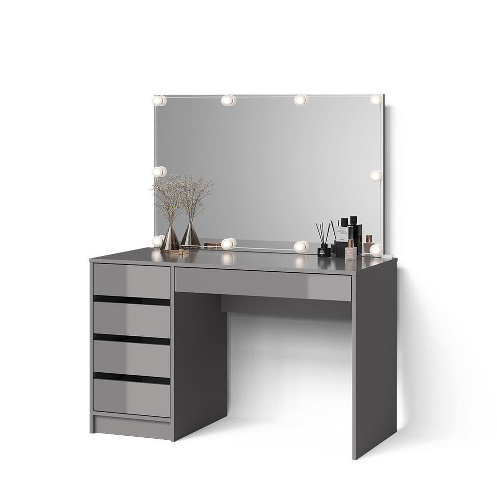 Livinity® TOALETNÍ STOLEK Imola Šedá 120 cm s osvětlením LED