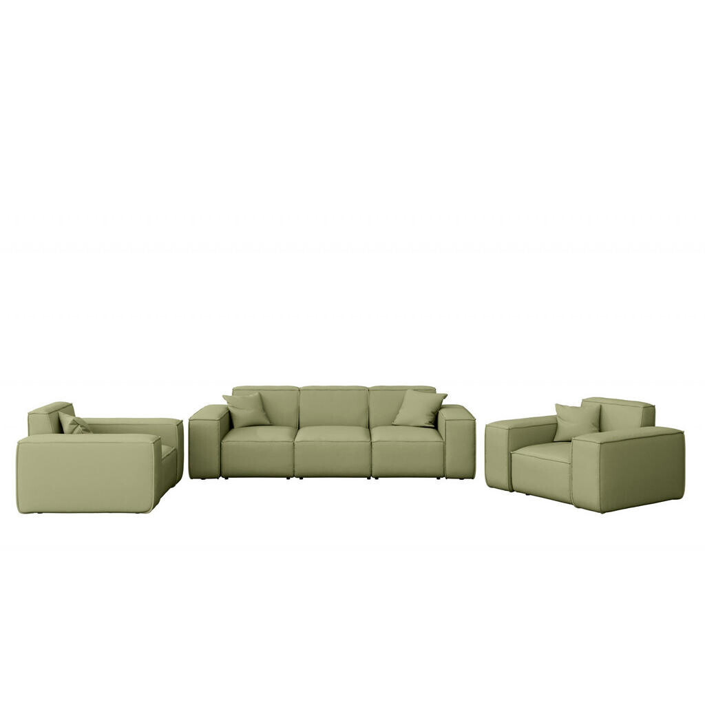Kaiser Möbel ZAHRADNÍ SEDACÍ SOUPRAVA 3+1+1 MALIBU tkanina Odyssey Světle zelená