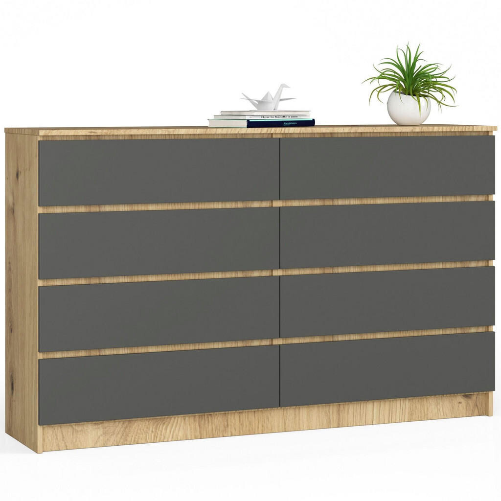 RAUMHIRSCH FURNITURE KOMODA dub Artisan, grafitově šedá 99/160/40