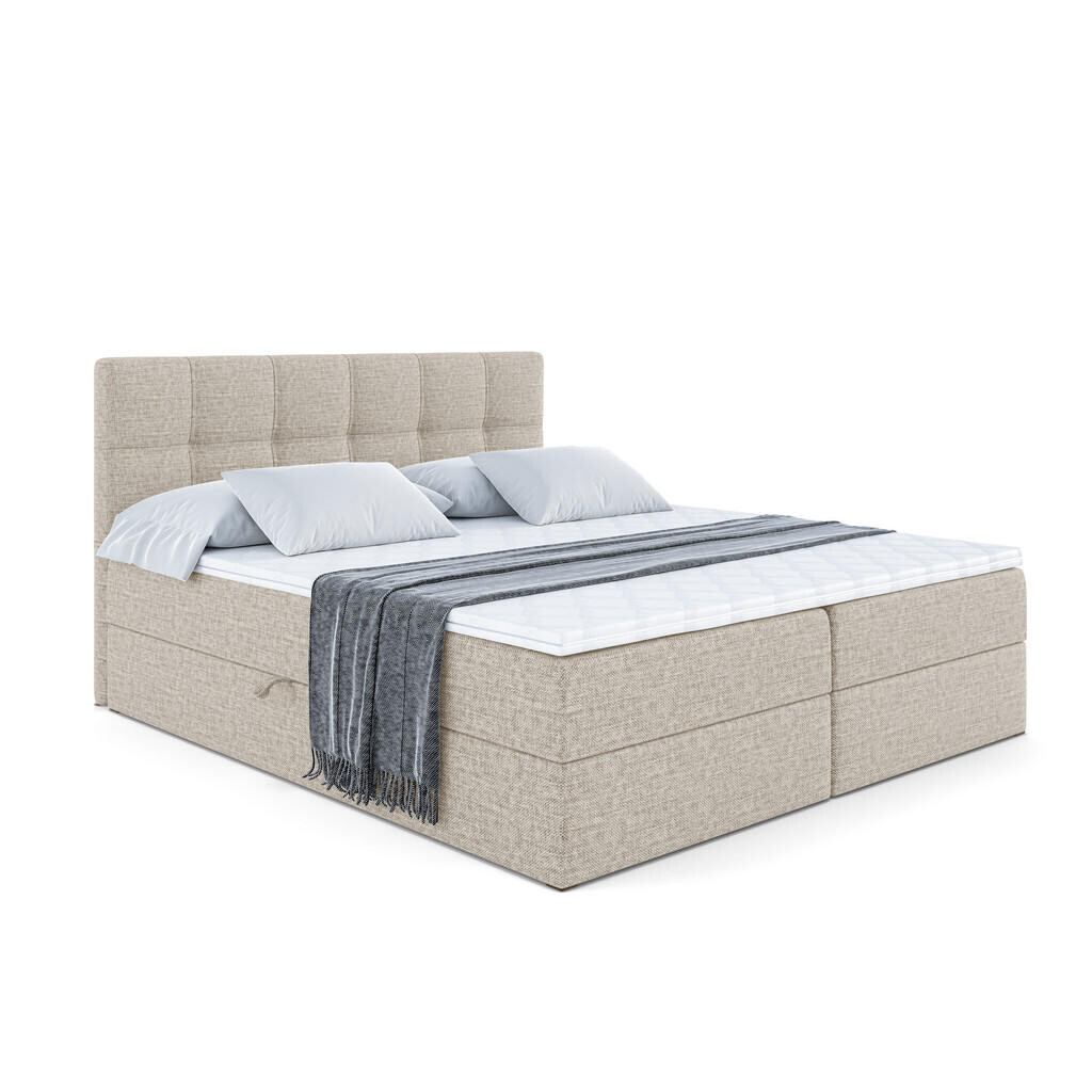 ALTDECOR AMERICKÁ postel s matrací H4 a roštem – MARCE – 160x200 – H4 – béžová