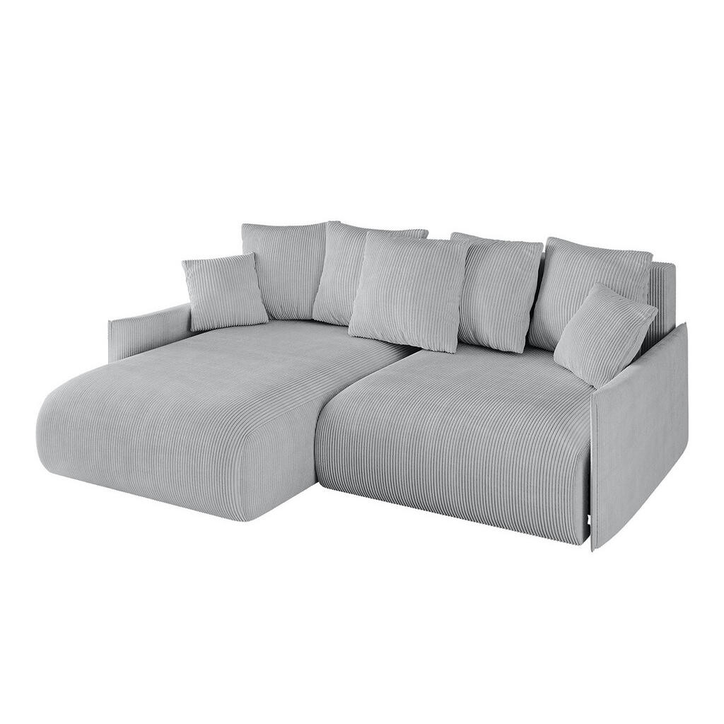 ALTDECOR ROHOVÁ SEDACÍ SOUPRAVA s otomanem vlevo ONESK-L -v1 216x177x72 šedá manšestr