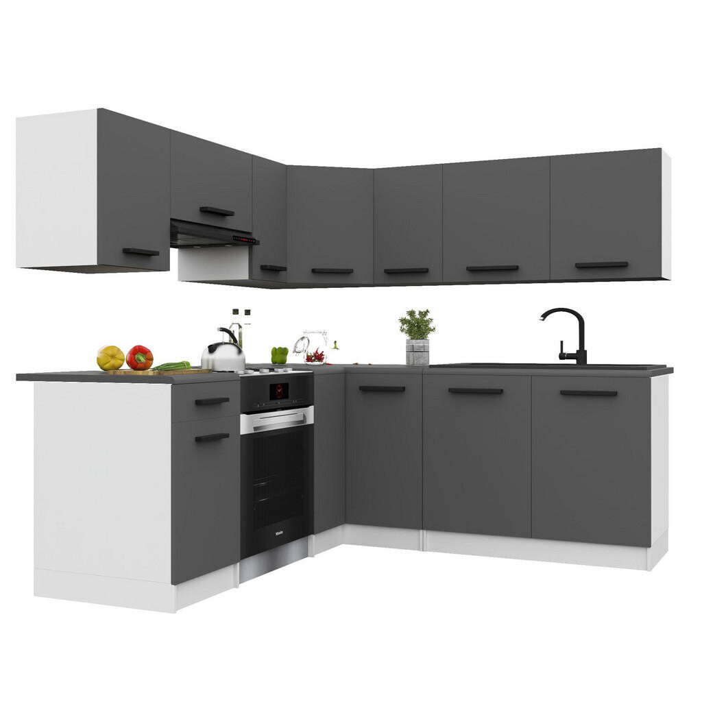 B BELINI GROUP KUCHYŇSKÁ LINKA Italia 6 360 cm, s pracovními deskami, Šedá matná