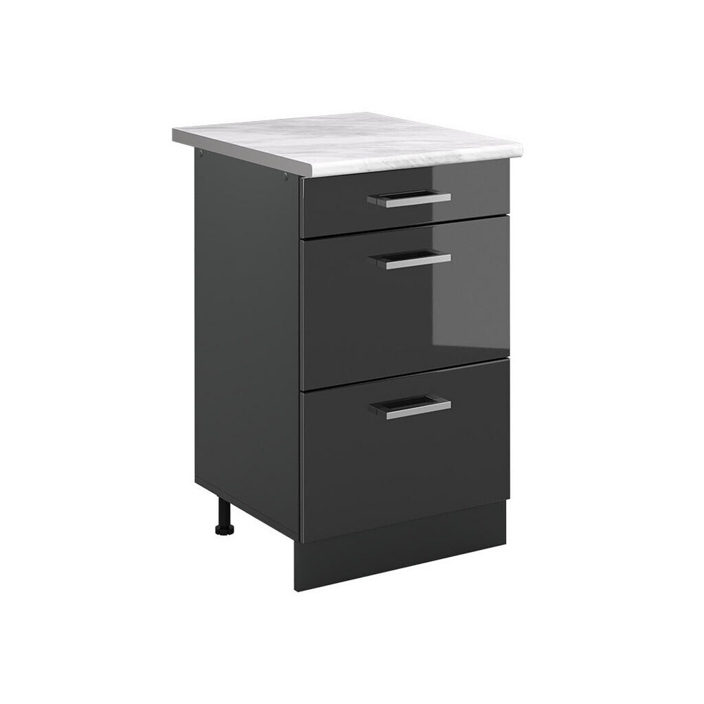 Vicco SPODNÍ SKŘÍŇKA KUCHYŇSKÉ LINKY R-Line, Antracitový vysoký lesk/Antracit, 50 cm pracovná doska Mramor