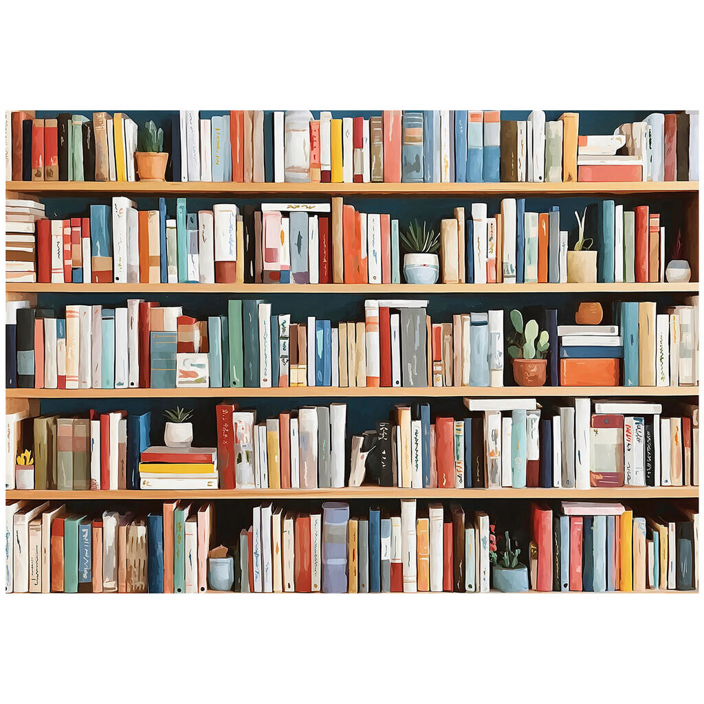 Wallarena FOTOTAPETA s knihami z knihovny hnědá 350x250 cm