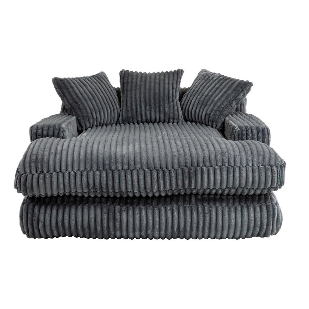 Redom MANŠESTROVÁ lenoška 125/155/63 cm se 3 polštáři a ergonomickou oporou, Tmavě šedá
