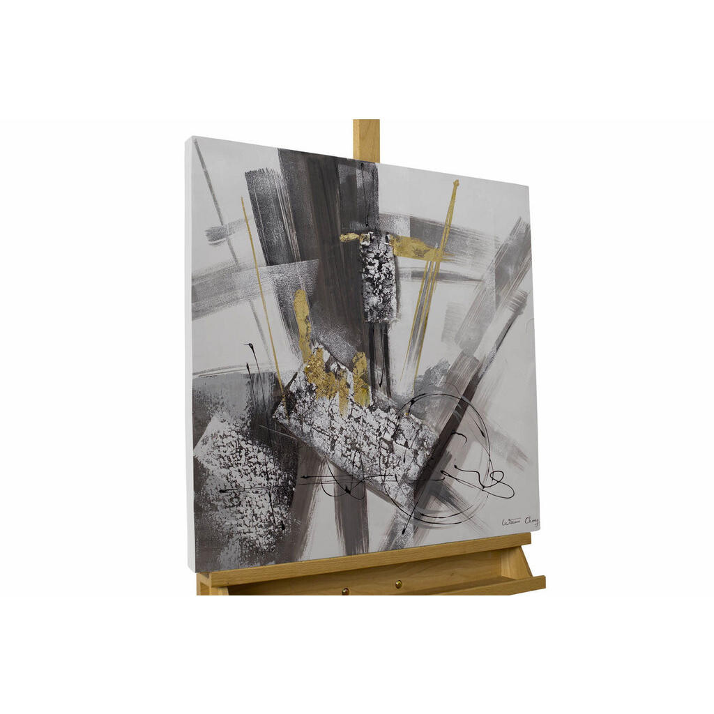 KUNSTLOFT RUČNĚ MALOVANÝ AKRYLOVÝ OBRAZ ŠEDÝ, 60/60 CM