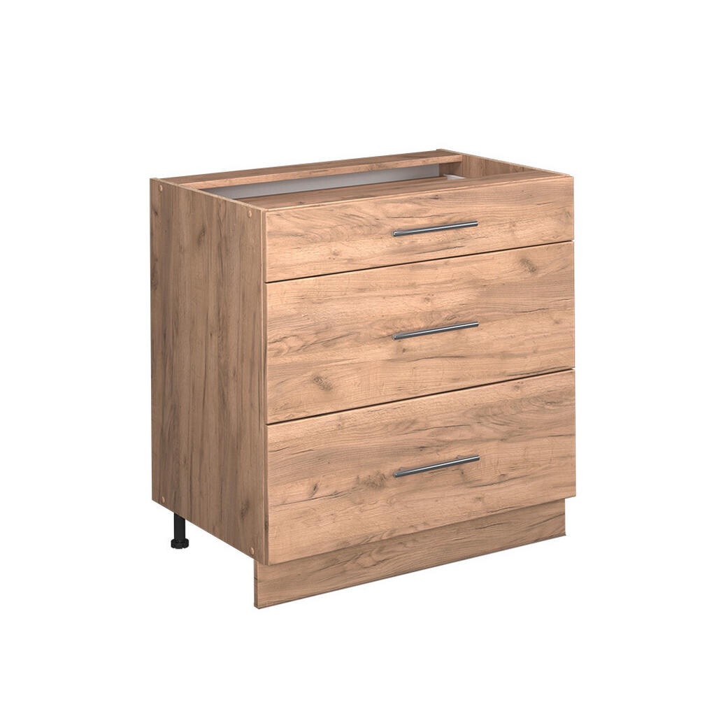 Vicco SPODNÍ SKŘÍŇKA KUCHYŇSKÉ LINKY Fame-Line Zlatý mocný dub 80 cm se 3 zásuvkami, PD Dub