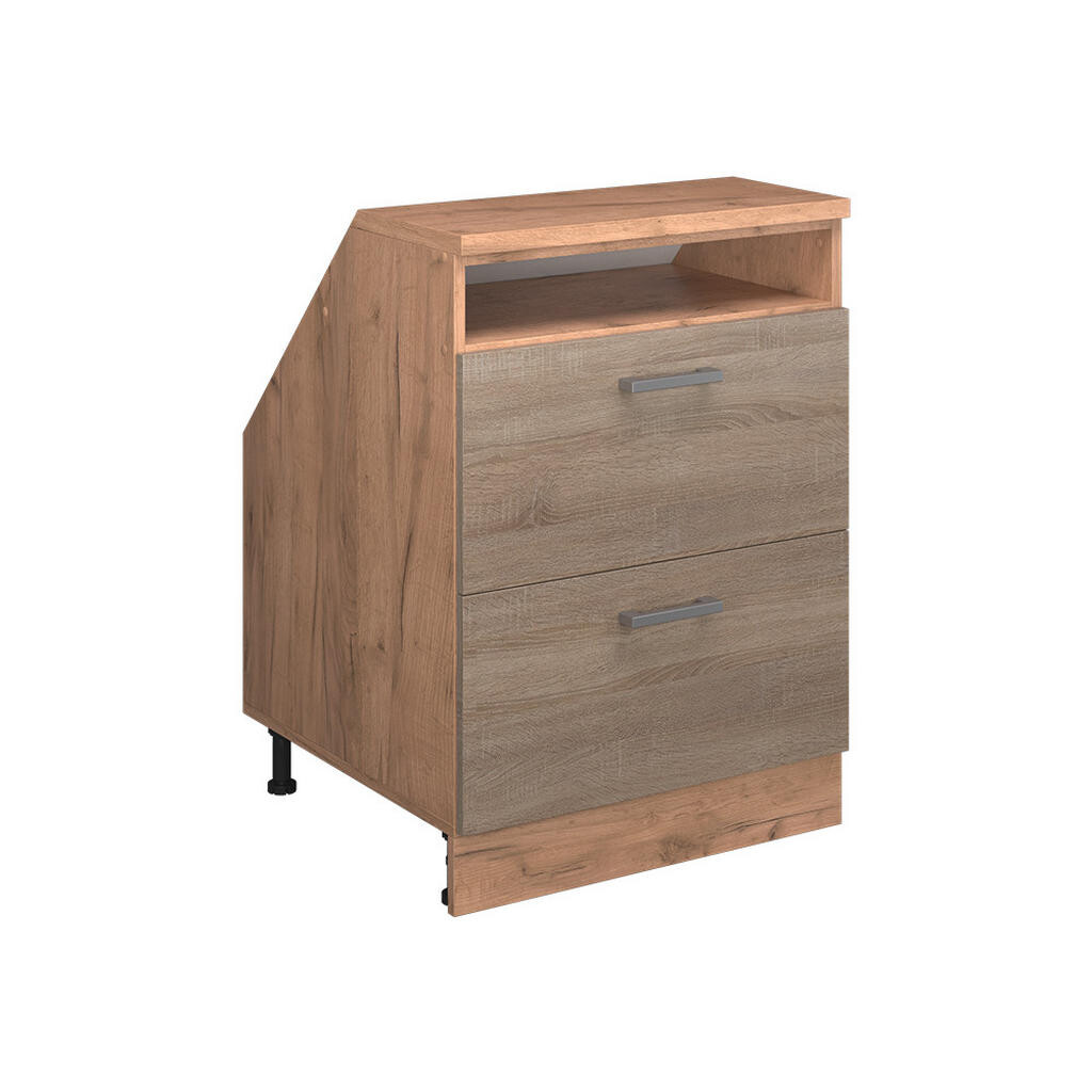 Vicco KUCHYŇSKÁ SKŘÍŇKA POD ŠIKMOU STŘECHU R-Line Sonoma 60 cm se 2 zásuvkami, korpus skříně hloubka 60 cm