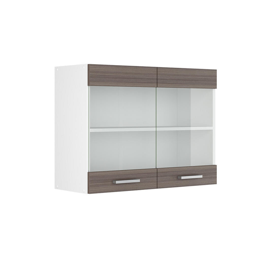 Vicco UNIVERZÁLNÍ NÁSTĚNNÁ SKŘÍŇKA R-Line Šedá 80 cm se skleněnými dvířky