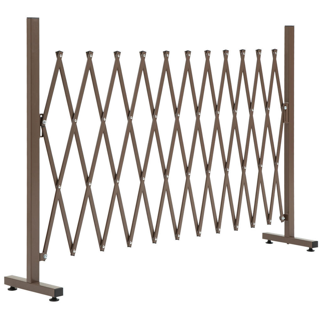 Outsunny ZAHRADNÍ PLOT, hliník, železo, tmavě hnědý, 103,5V x 35–300Š cm