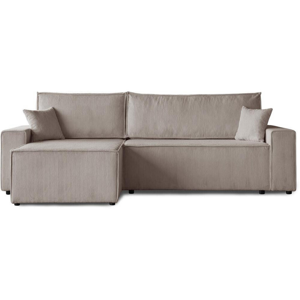 Beautysofa ROHOVÁ ROZKLÁDACÍ POHOVKA Hektor, s funkcí spaní, 277 cm, otoman 100 cm, cappuccino