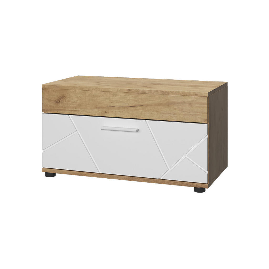 Vicco SKŘÍŇKA DO OBÝVACÍHO POKOJE Berno Zlatá síla dub/bílá 70.8 x 38.9 cm Kartotéka