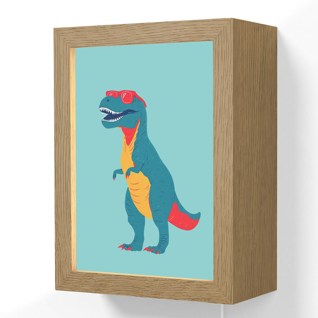 OnlyWow NÁSTĚNNÁ LAMPA Dinosaurus - Modrá - Sluneční brýle 15x20 cm