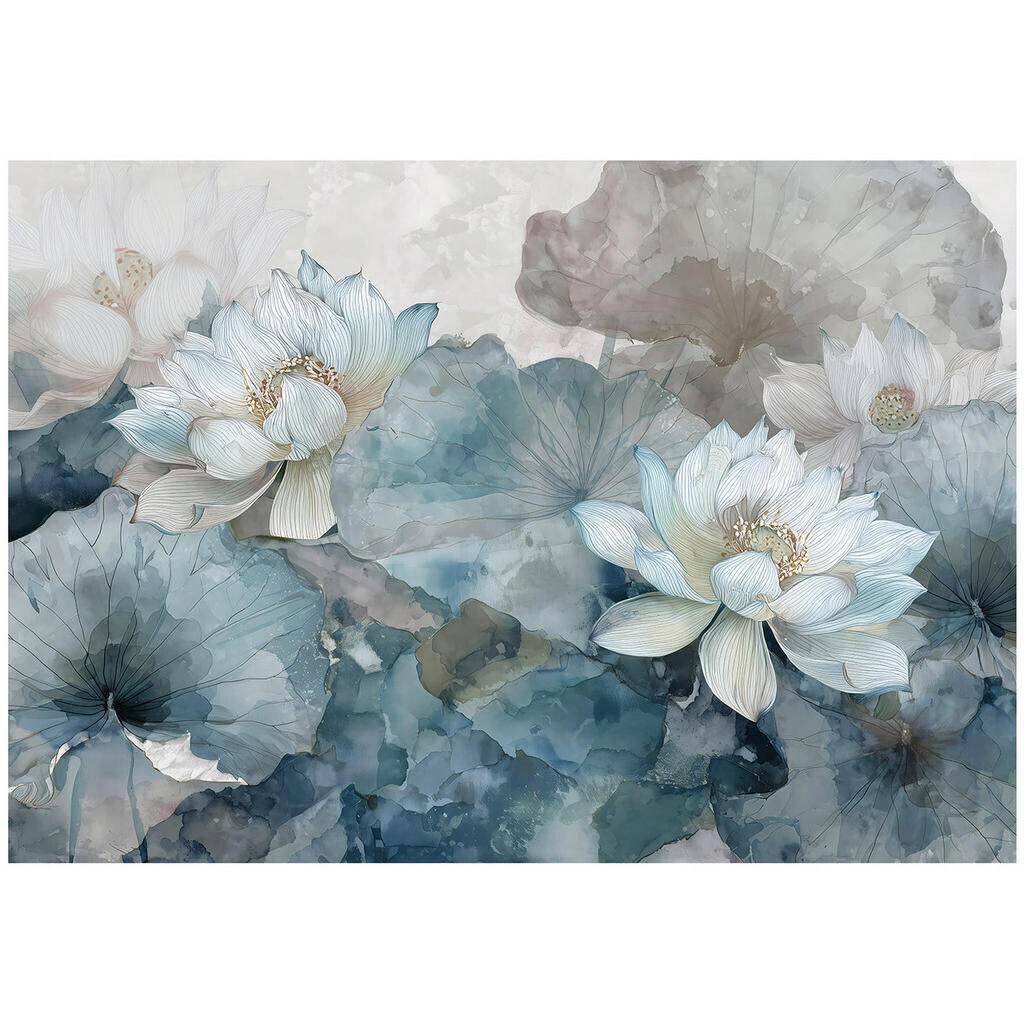 Wallarena FOTOTAPETA květiny betonová modrá 200x140 cm