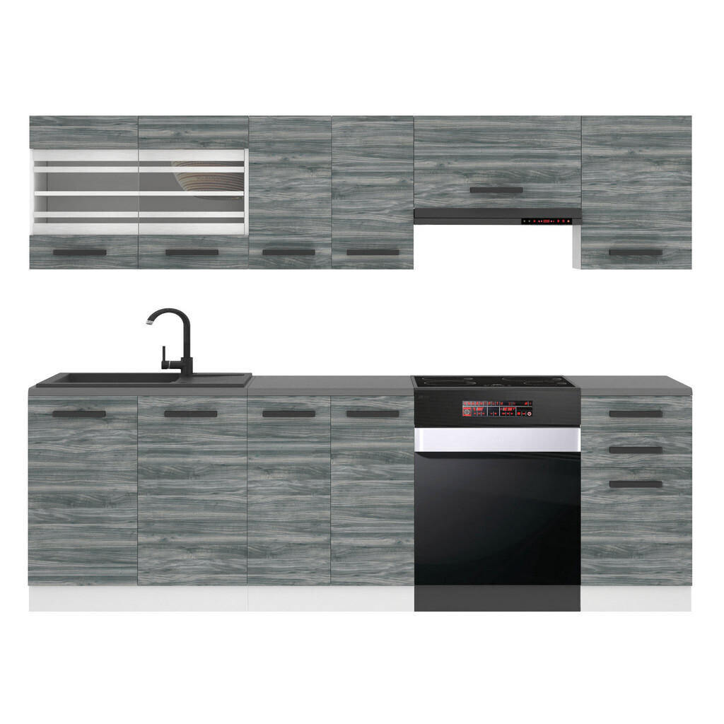 B BELINI GROUP KUCHYŇSKÁ LINKA Lily 240 cm, s pracovními deskami, Glamour dřevo
