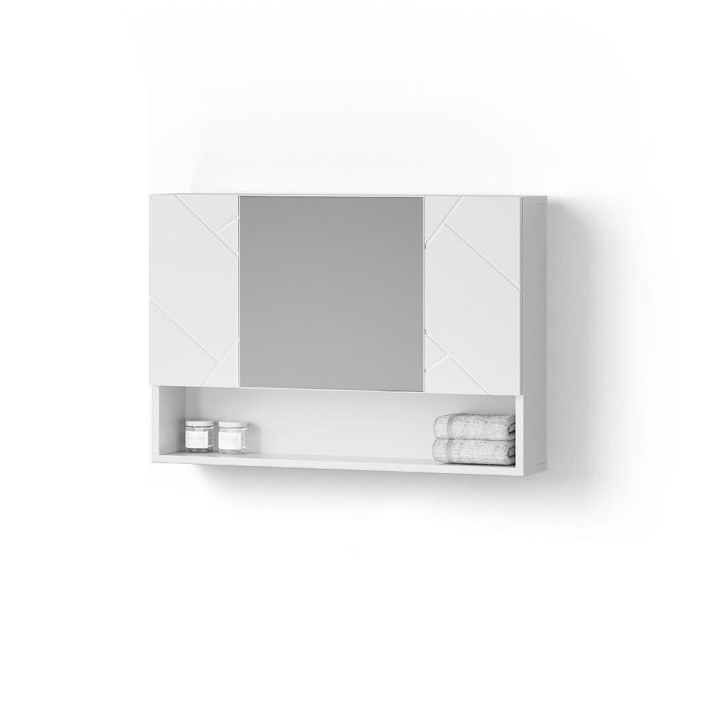 Livinity® KOUPELNOVÁ ZRCADLOVÁ SKŘÍŇKA Ronco Bílá vysoký lesk 80.1 x 55 cm