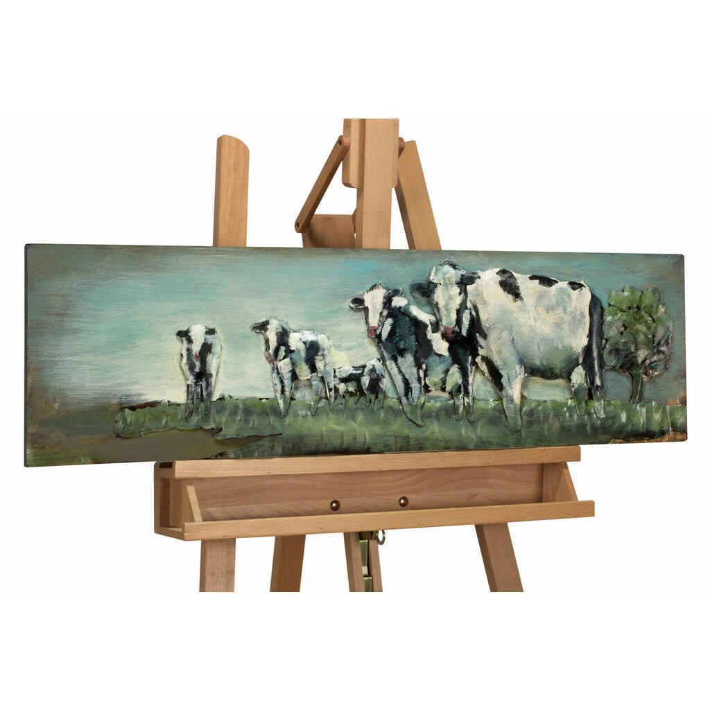 KUNSTLOFT KOVOVÝ OBRAZ PASTVINOVÁ IDYLA, 90/25 CM