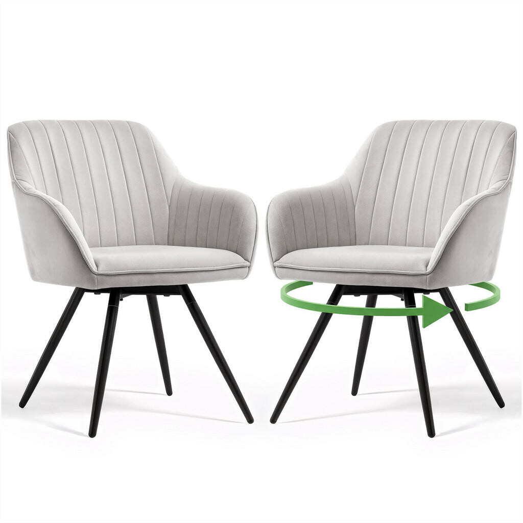 RAUMHIRSCH FURNITURE OTÁČIVÁ ŽIDLE, sada 2 ks, šedá, černá 55/83/58