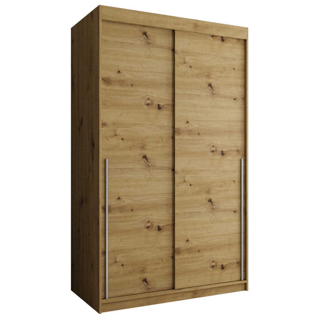 Home Collective ŠATNÍ SKŘÍŇ S POSUVNÝMI DVEŘMI 120 cm šířka, Artisan se stříbrným úchytem