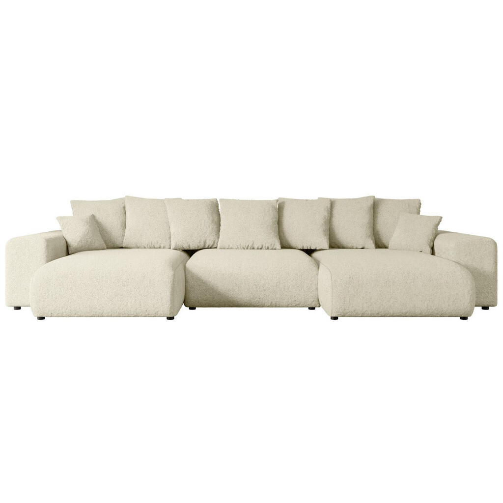 ALTDECOR SEDACÍ SOUPRAVA s funkcí lůžka ESKAR-U - 364 x 176 x 72 cm, béžová buklé