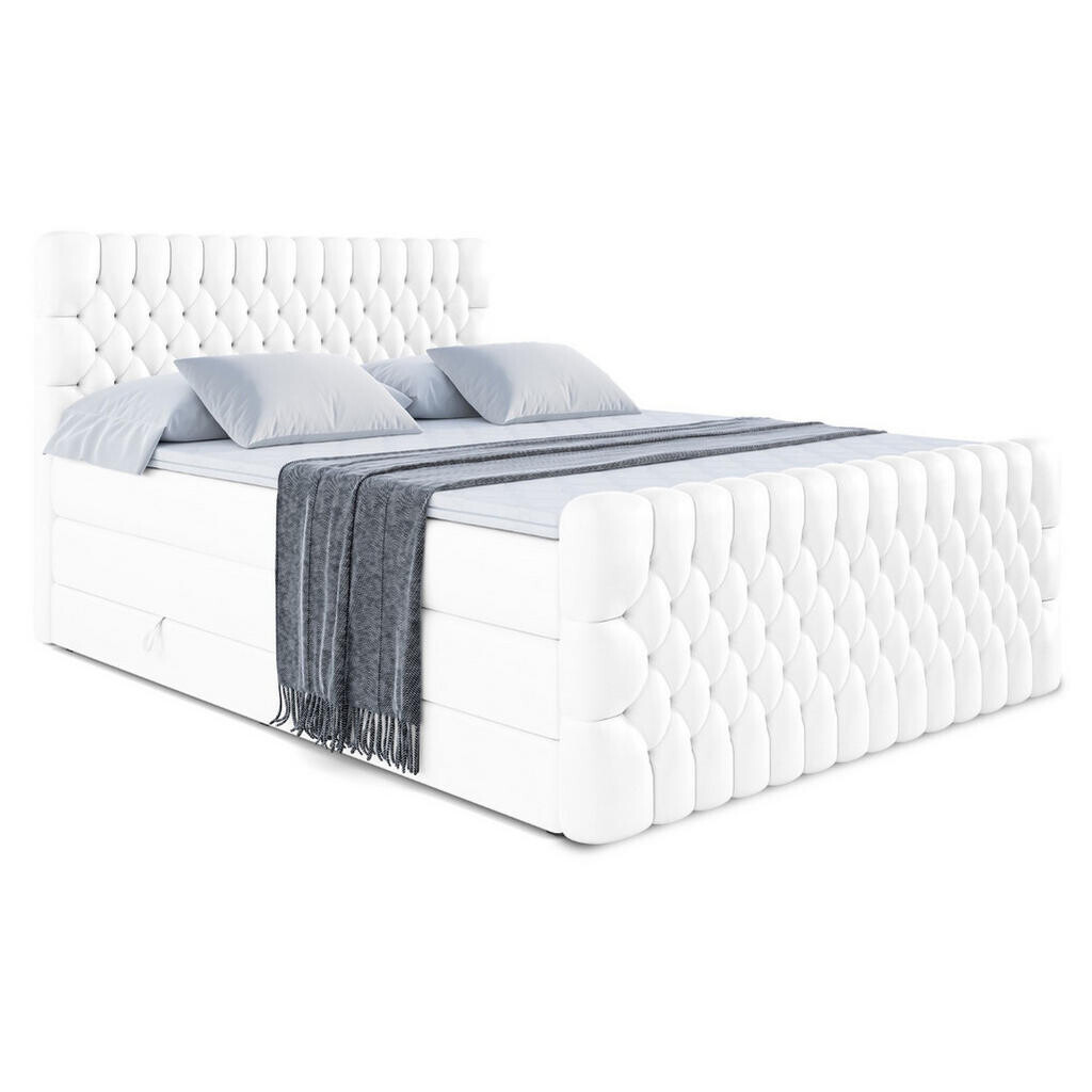 ALTDECOR POSTEL boxspring SERENE-Z KING – 140 x 200 – H3/H4 – vysoce lesklá bílá