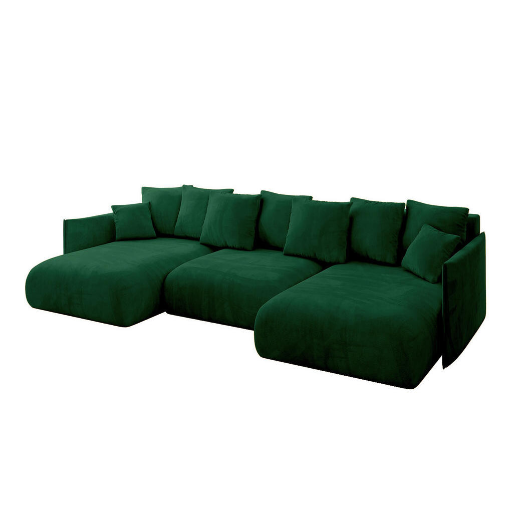 ALTDECOR SEDACÍ SOUPRAVA s funkcí lůžka a úložným prostorem pod postelí ONESK-U 317x177x72 Zelený velur