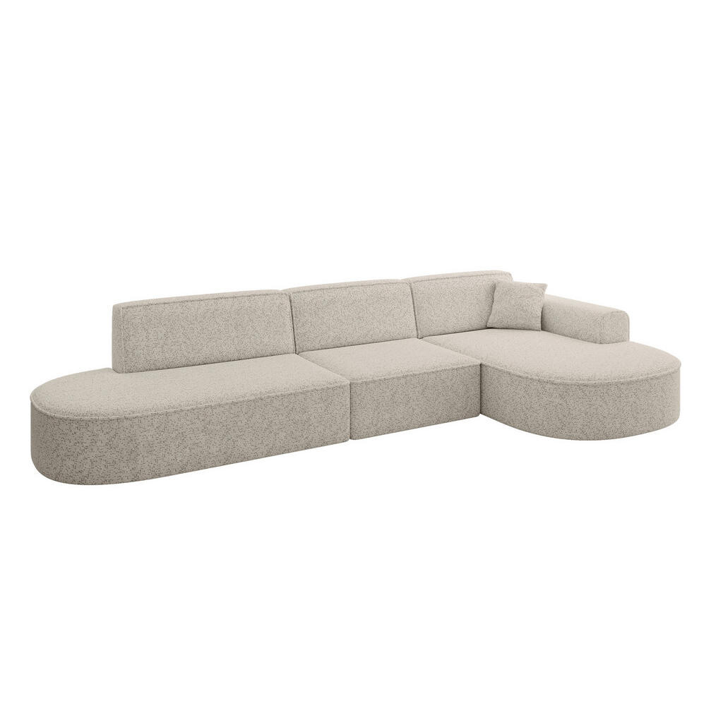 ALTDECOR ROHOVÁ SEDACÍ SOUPRAVA s otomanem vpravo MARI-L2 – 328 × 171 × 79 cm, béžová látka