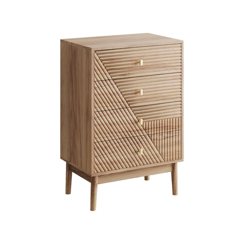 Urban Meuble SIDEBOARD 60 cm dub – skříňka se 4 zásuvkami a dřevěnými nohami moderní