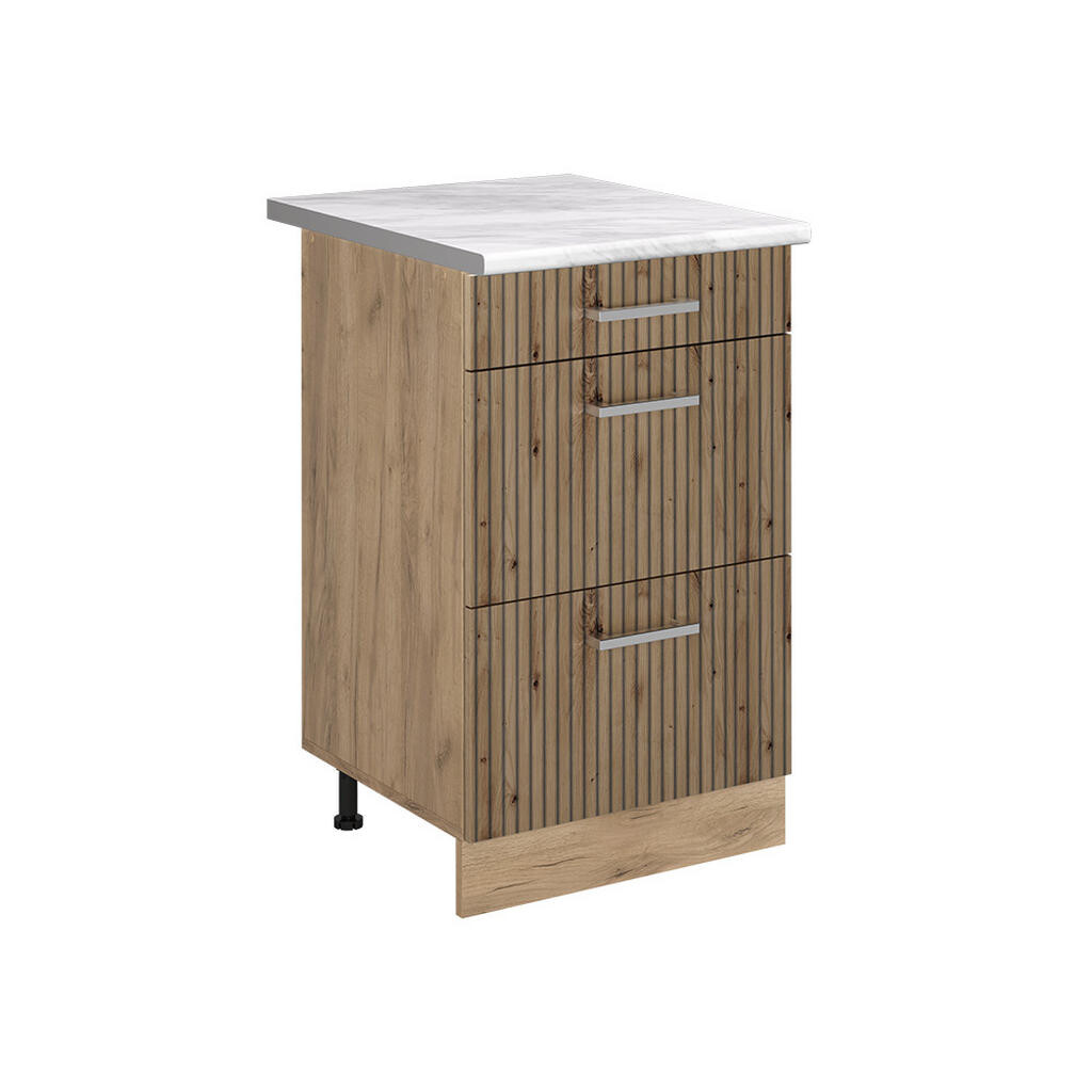 Vicco SPODNÍ SKŘÍŇKA KUCHYŇSKÉ LINKY R-Line, Řemeslný dub/Zlatý mocný dub, 50 cm pracovná doska Mramor