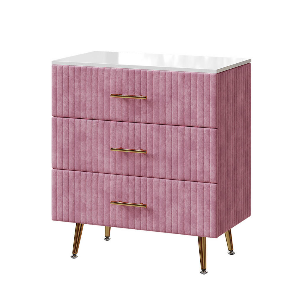 Vicco KOMODA Velia Růžová 70 x 78.5 cm se 3 zásuvkami