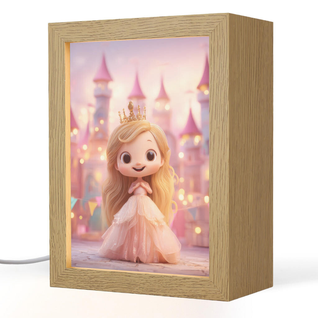 OnlyWow NOČNÍ LAMPIČKA Princezna - Růžová - Zámek 15x20 cm