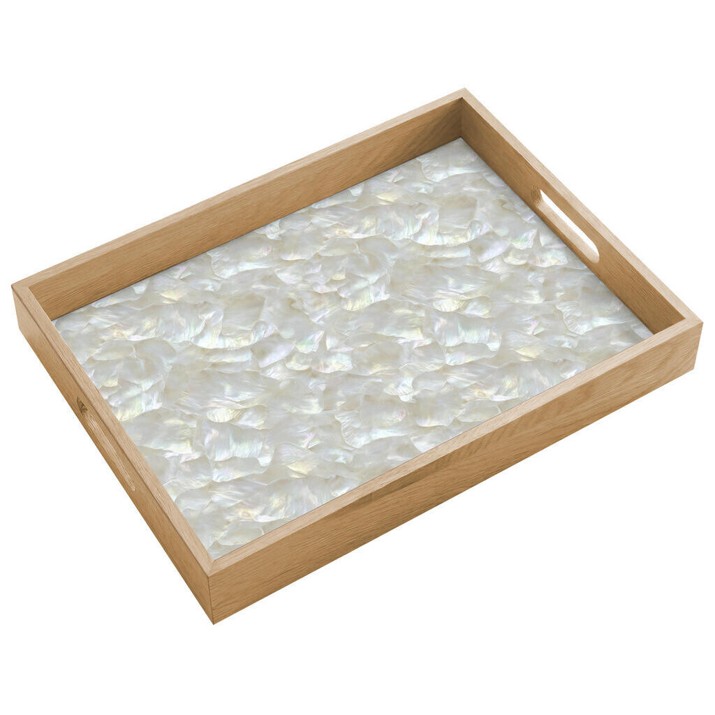 OnlyWow SERVÍROVACÍ PODNOS Perleťový lesk - Bílá - Shell 40x30 cm