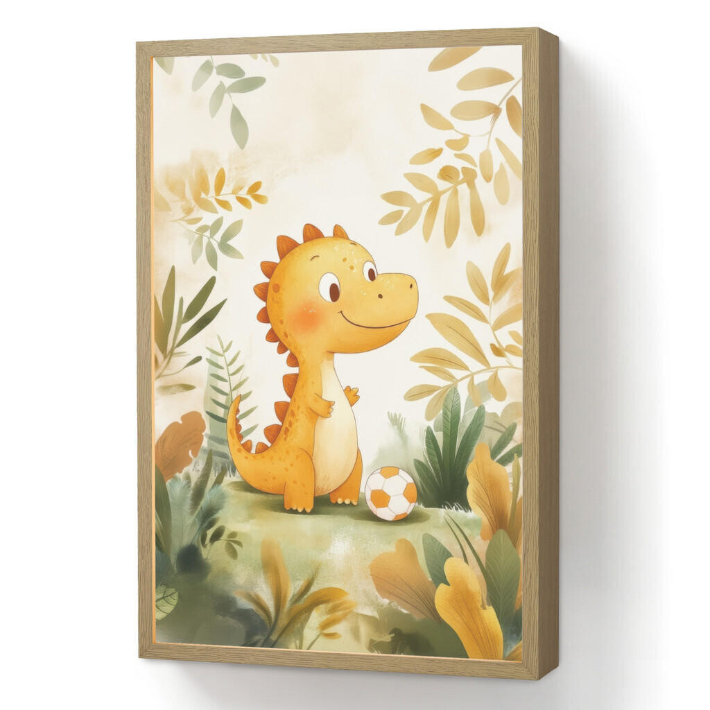 OnlyWow NÁSTĚNNÁ LAMPA S AKUMULÁTOREM Dino - Fotbal - Orange 40x60 cm