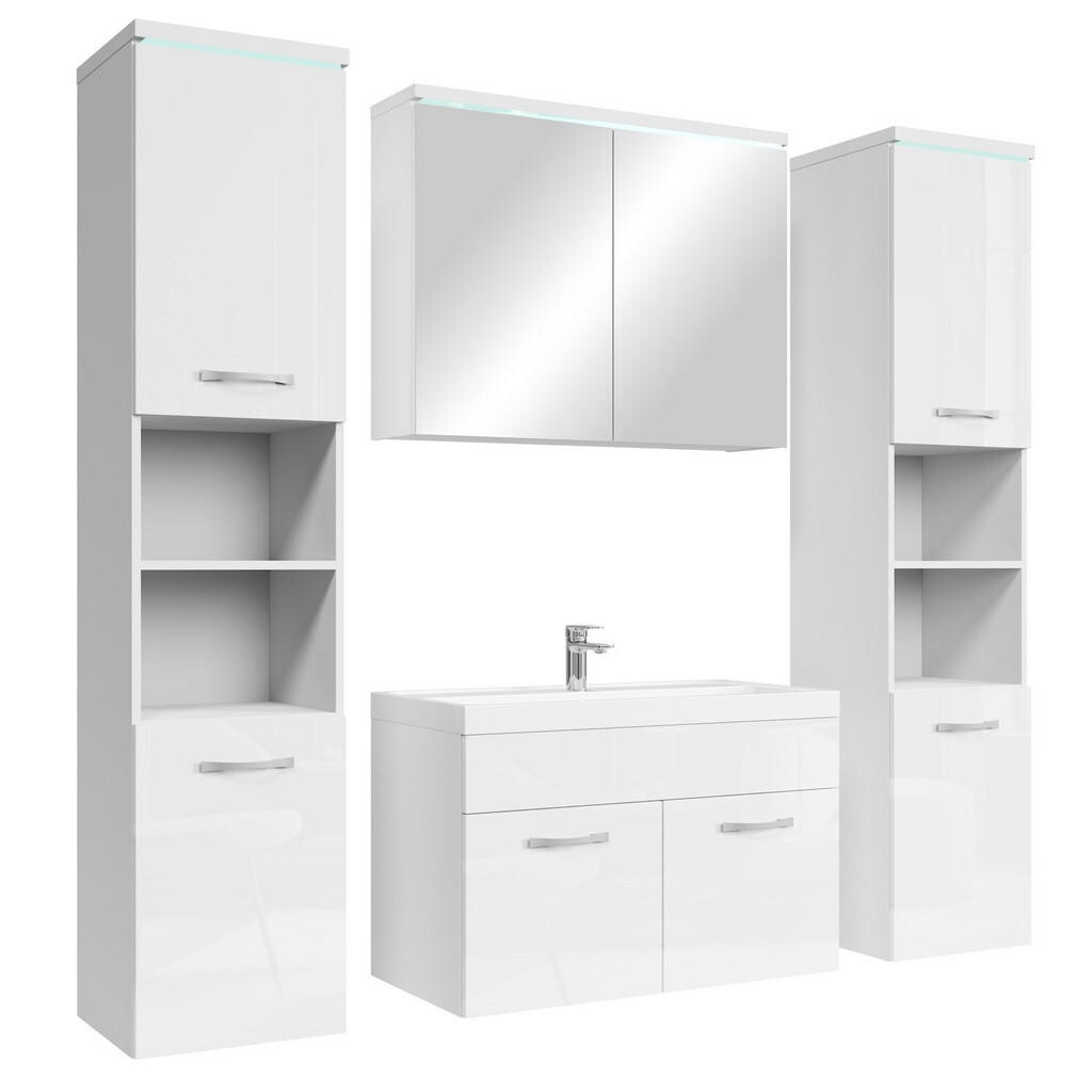 Badplaats KOUPELNOVÁ SESTAVA Paso LED 5 díly lesklá bílá - 80 x 40 x 55 cm
