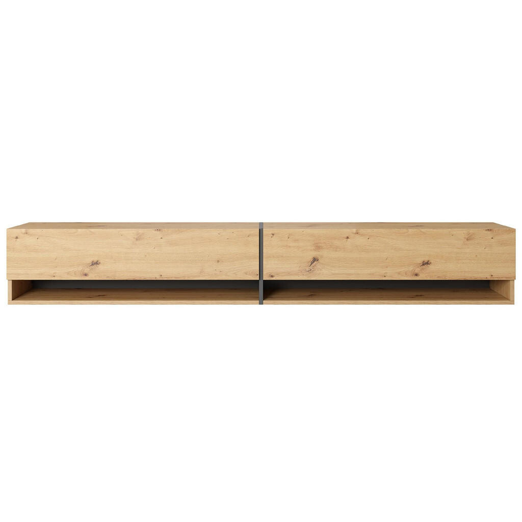 Selsey TV stolek Mirrgo dub / grafitově šedý 200/30/32 cm
