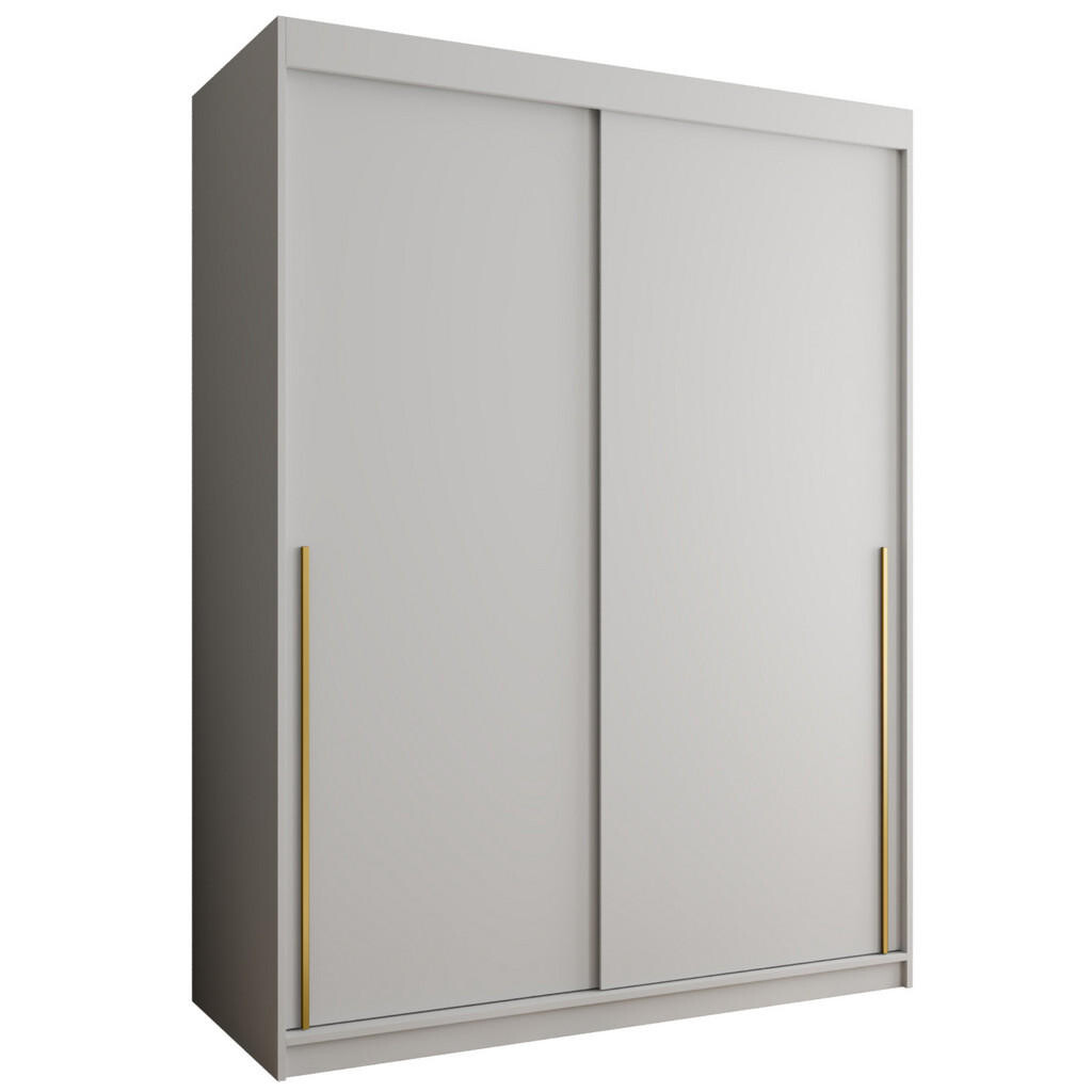 Home Collective ŠATNÍ SKŘÍŇ S POSUVNÝMI DVEŘMI 150 cm šířka, bílá se zlatým úchytem