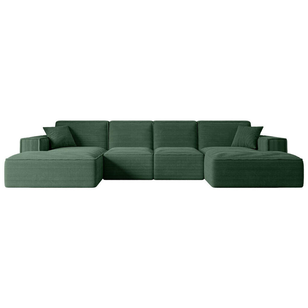 ALTDECOR SEDACÍ SOUPRAVA SIERRA-U – 349 x 169 x 80 cm, zelený manšestr