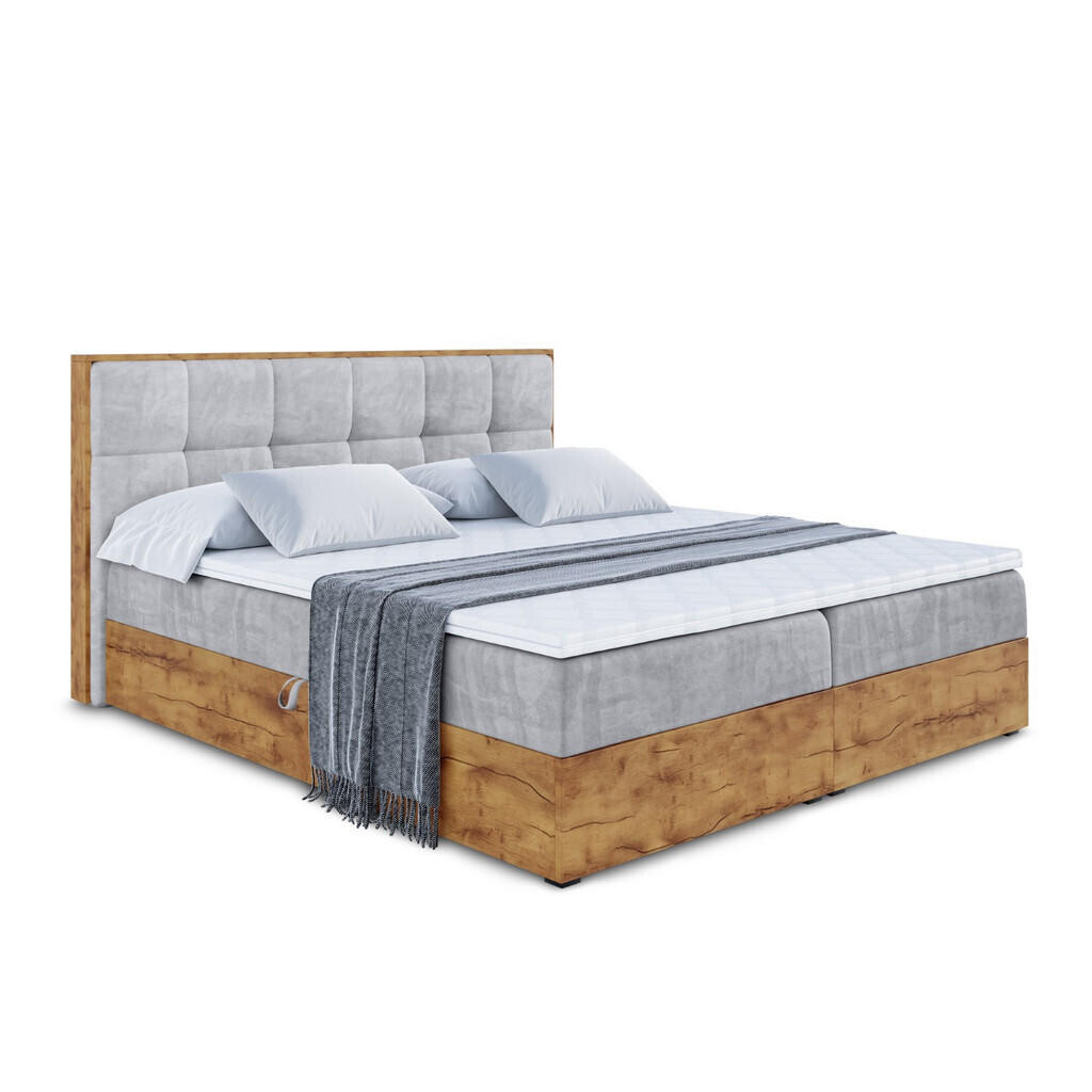 ALTDECOR AMERICKÁ postel s matrací H3 a lamelovým roštem – LOLLI7 – 180x200 – tmavě šedá