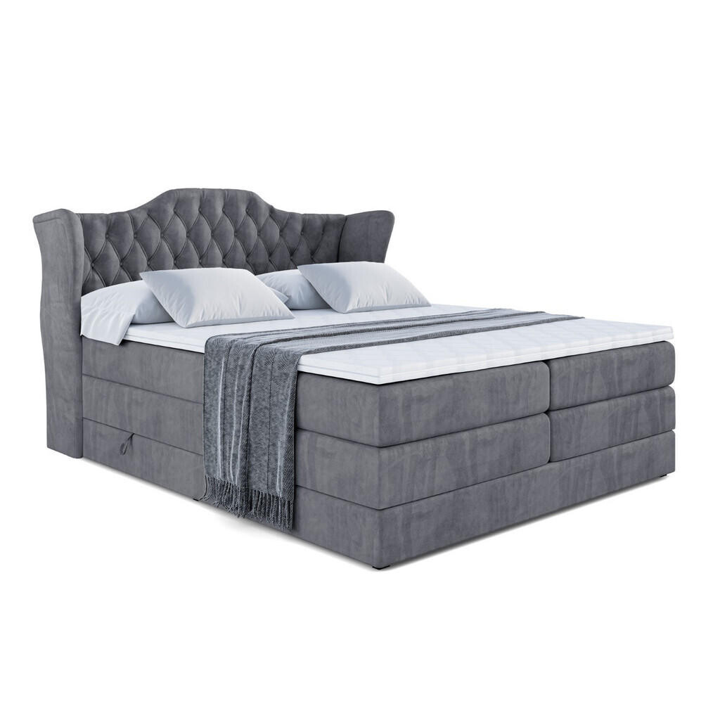 ALTDECOR POSTEL boxspring VILA KING – 120 × 200 – H3/H4 – tmavě šedá