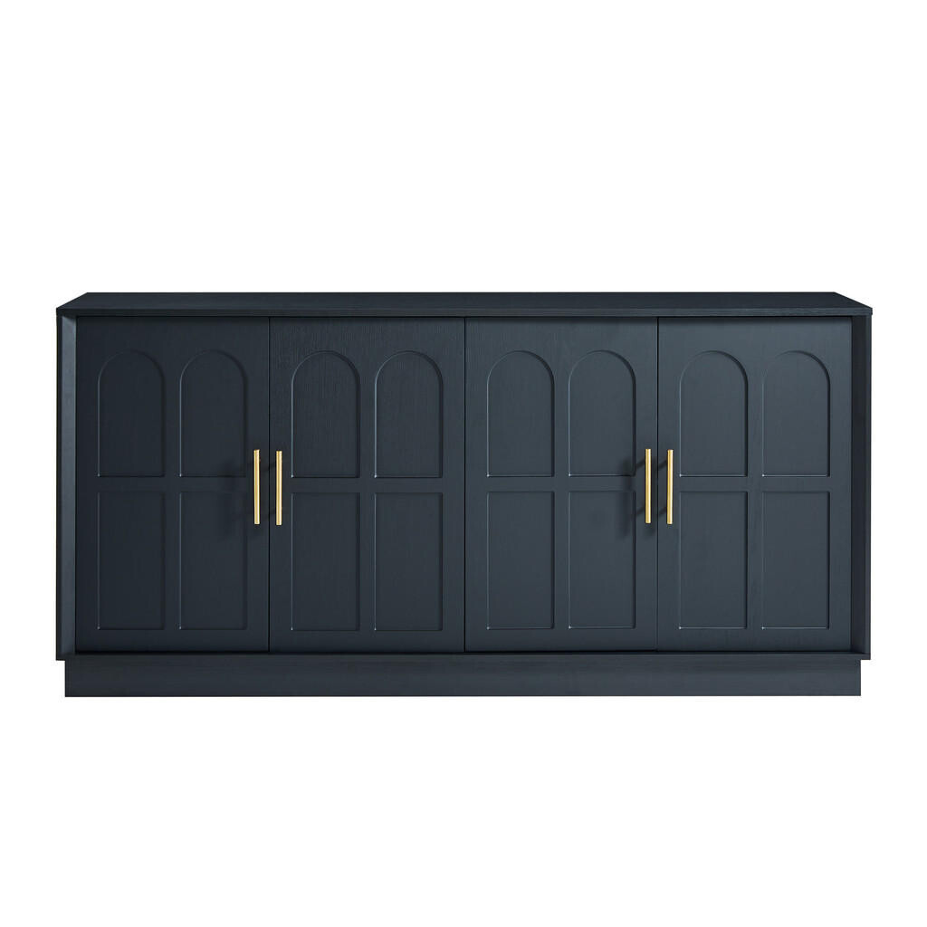 Urban Meuble SIDEBOARD černý XL 169 cm s elegantním obloukovým designem a zlatými akcenty
