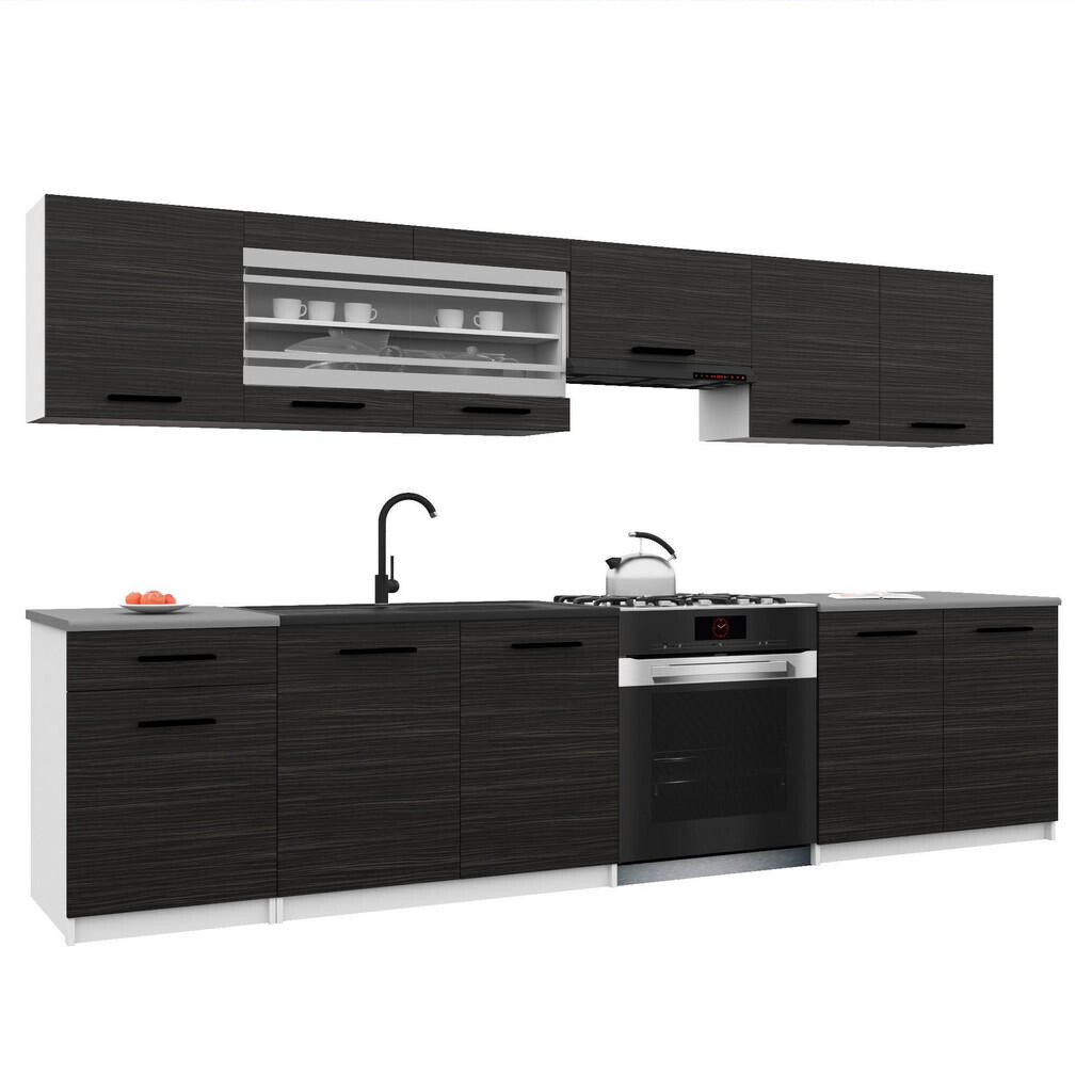 B BELINI GROUP KUCHYŇSKÁ LINKA Italia 4 260 cm, s pracovními deskami, Eben