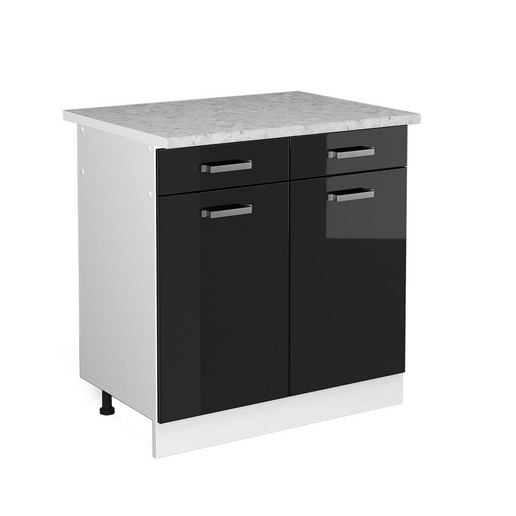 Vicco SPODNÍ SKŘÍŇKA KUCHYŇSKÉ LINKY R-Line Černý vysoký lesk 80 cm s pracovní deskou