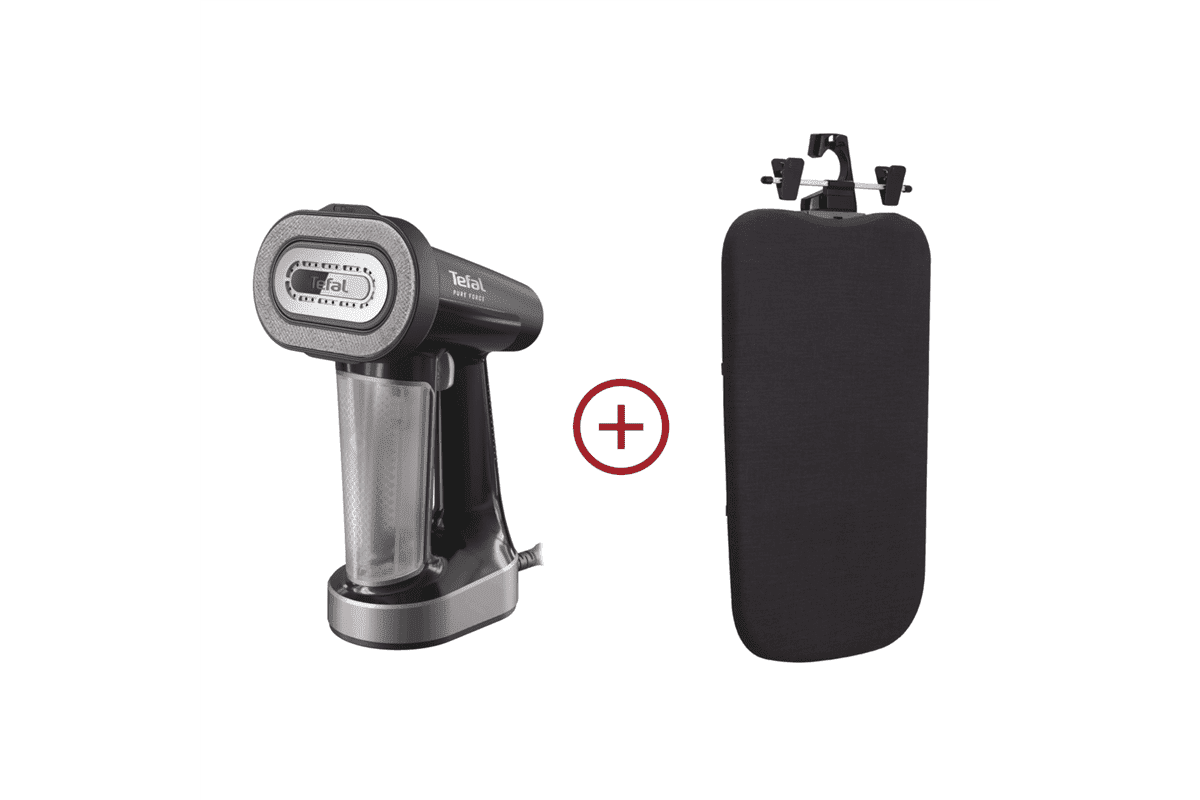 Akční set napařovač a žehlička Tefal Pure Force DT8765E0 + napařovací a žehlicí prkno Tefal XD5400E0